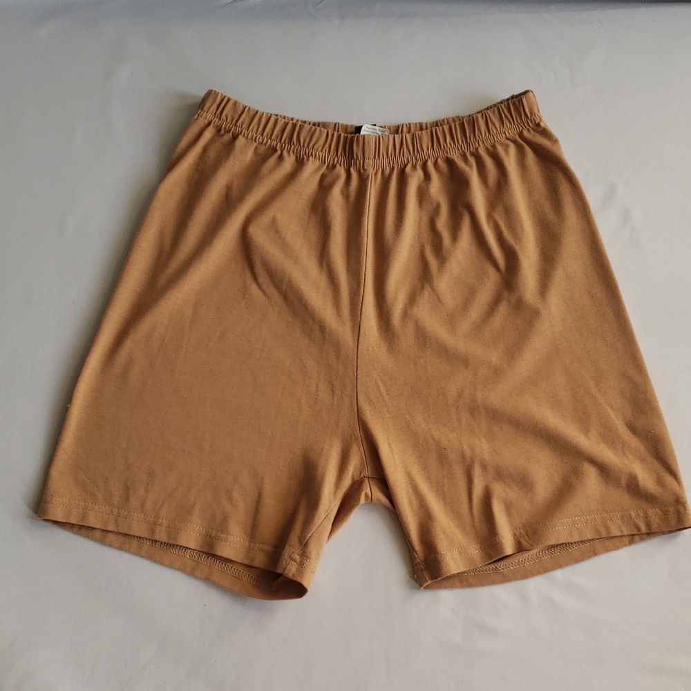 Tan High Waisted Basic Shorts